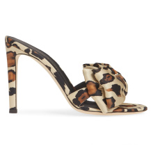 Sexy high heel leopard slippers animal print summer shoe lady party shoe women's sandal women's mule slipper